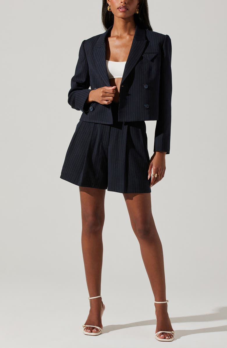 ASTR the Label Preston Pinstripe Blazer, Alternate, color, Midnight Blue Stripe