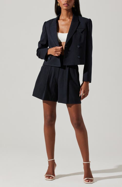 Astr The Label Preston Pinstripe Blazer In Black