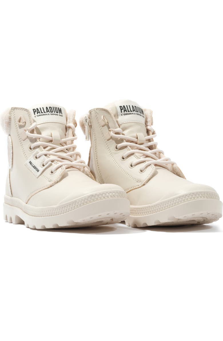 Palladium Pampa Hi Faux Fur Lined Boot, Alternate, color, Almond Milk