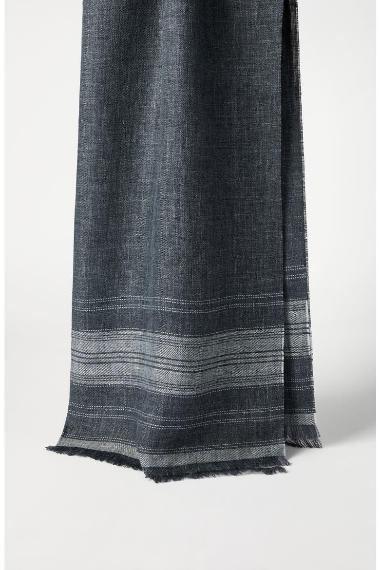 Linen scarf, Alternate, color, Anthracite
