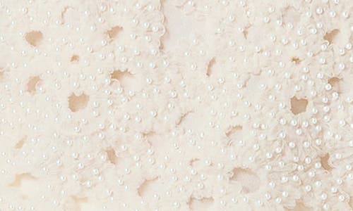 Endless Rose Faux Pearl Texture Puff Sleeve Top In Champagne