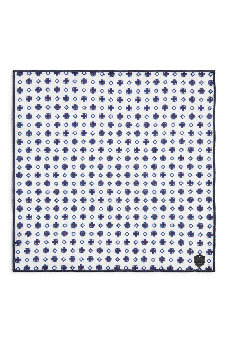 Diamond Cotton Pocket Square, Alternate, color, WHITE
