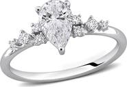 DELMAR Pear and Round Moissanite Engagement Ring