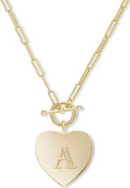 Melinda Maria Love Letters Initial Heart Medallion Necklace