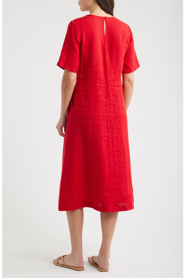 Grass Wave Midi Dress, Alternate, color, BOAT RED
