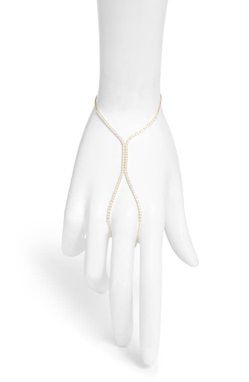 SHYMI Cubic Zirconia Tennis Hand Chain in Gold/White Stones 