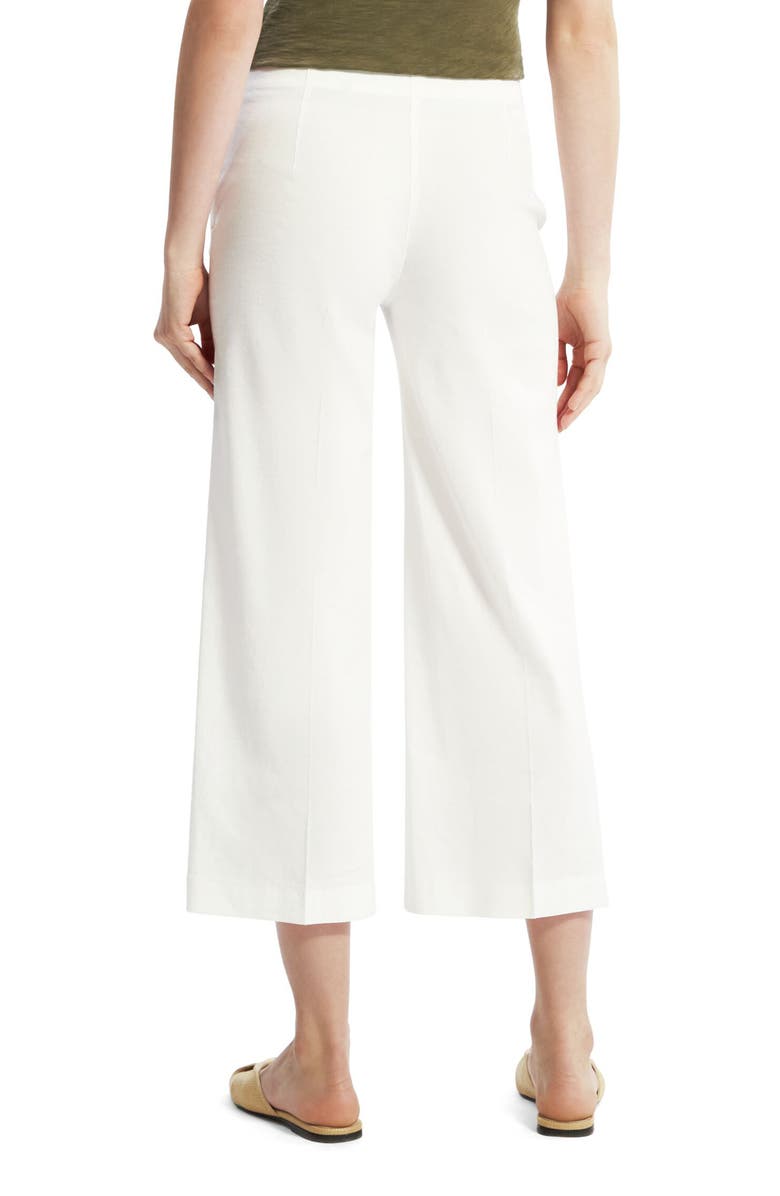Theory Clean Terena Crop Wide Leg Linen Blend Pants, Alternate, color, White