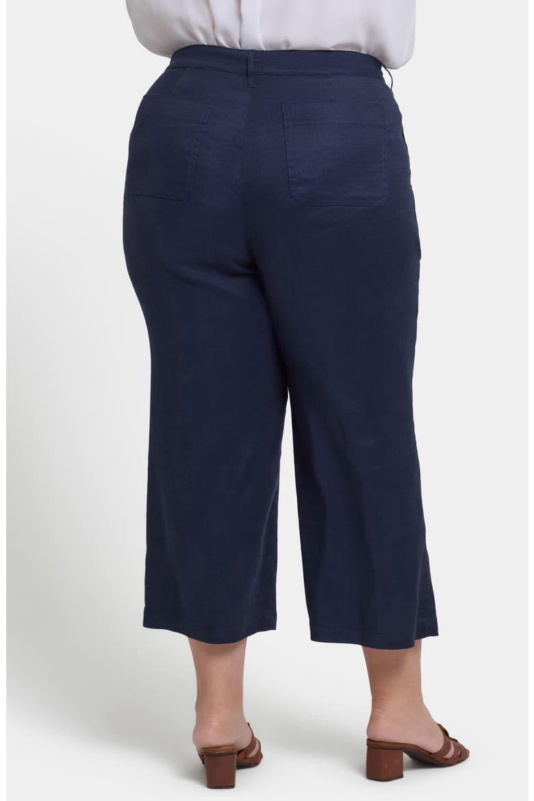 Crop Wide Leg Linen Blend Utility Pants, Alternate, color, OXFORD NAVY