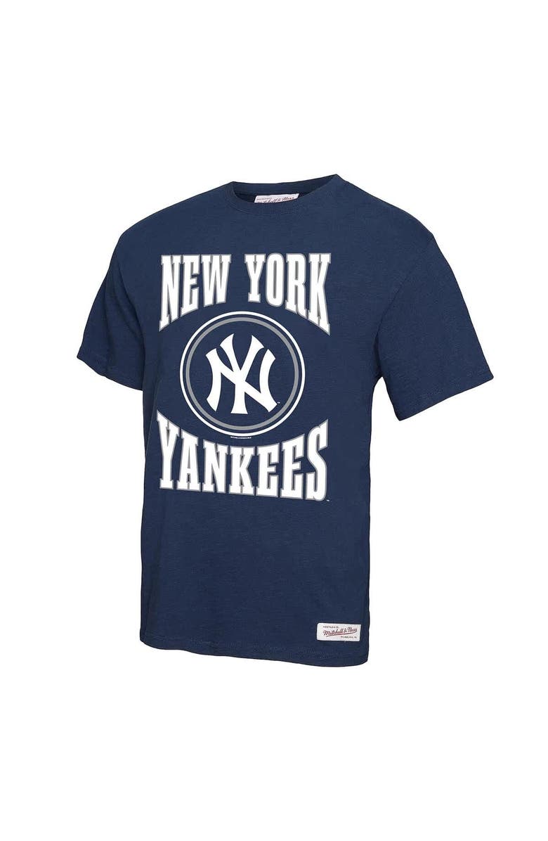 Mitchell & Ness Men's Mitchell & Ness Navy New York Yankees Arched Logo Slub T-Shirt, Alternate, color, Navy