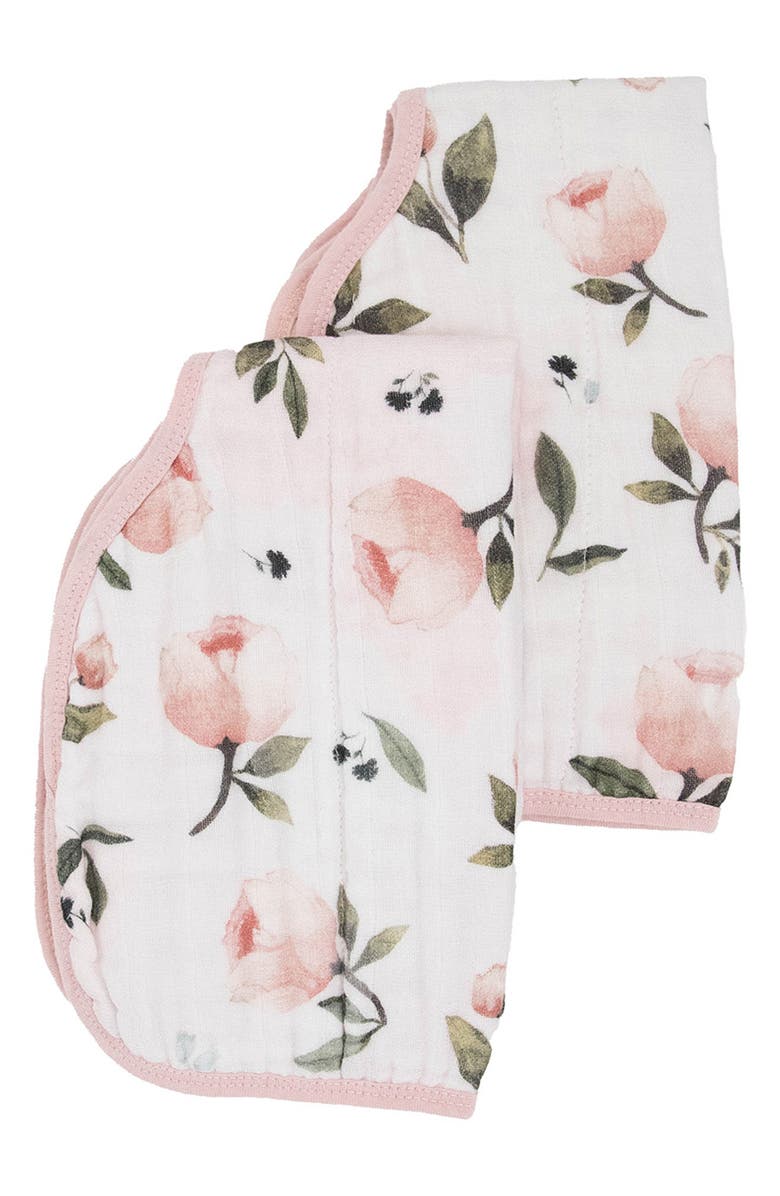 little unicorn Organic Cotton Muslin Burp Cloth, Alternate, color, Watercolor Floret