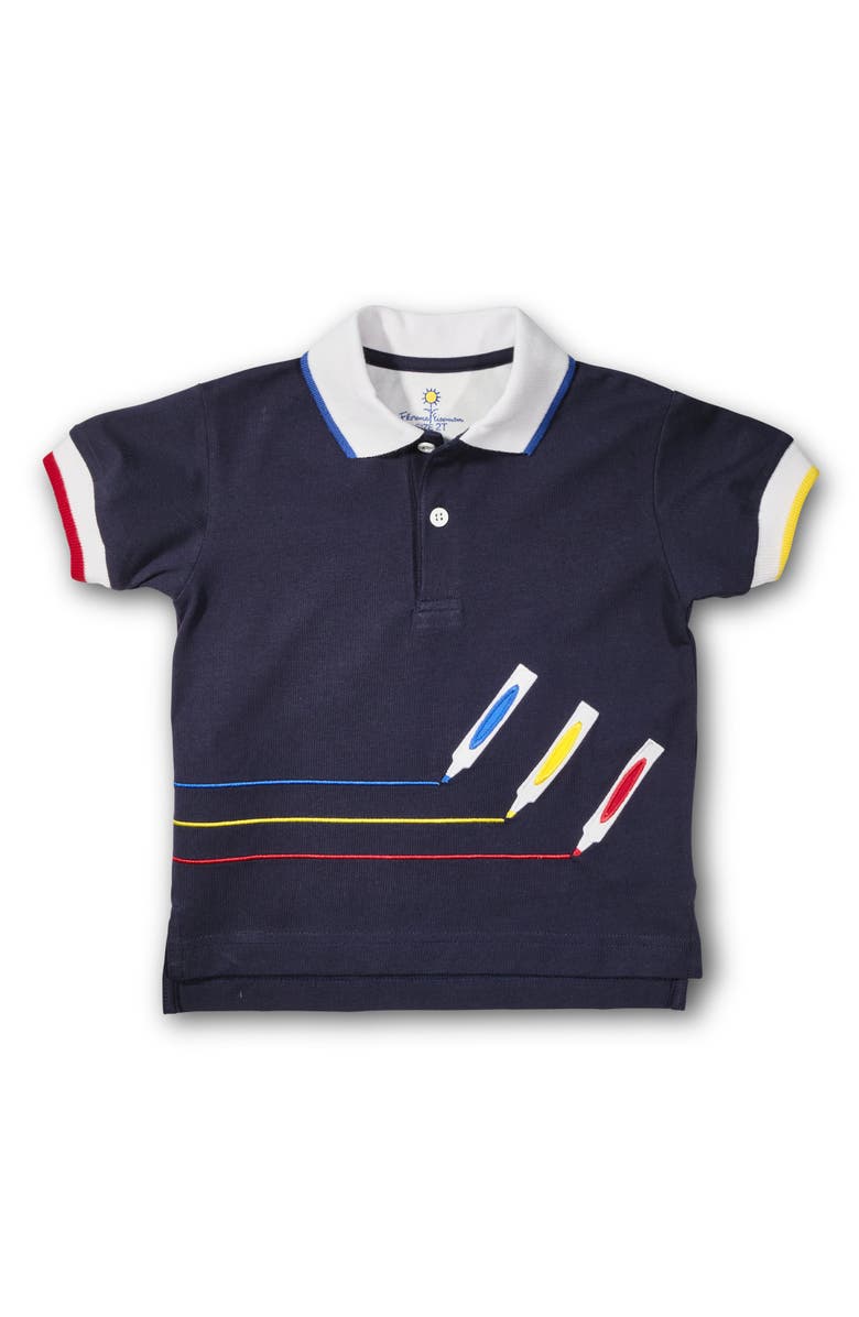 Florence Eiseman Polo With Markers, Main, color, Navy Multicolor