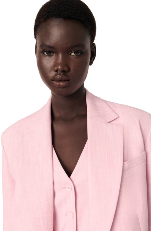 Maje Womens Roses Regular-fit Single-breasted Stretch-woven Blazer In Pink
