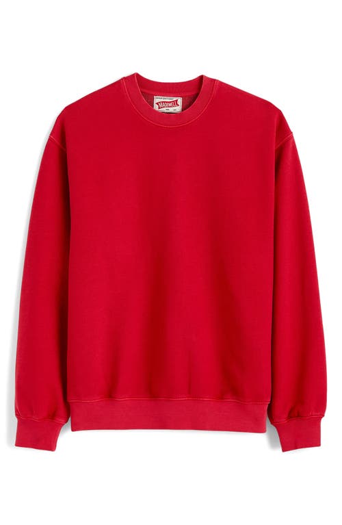 Madewell Brushed Terry Crewneck Sweatshirt In Red