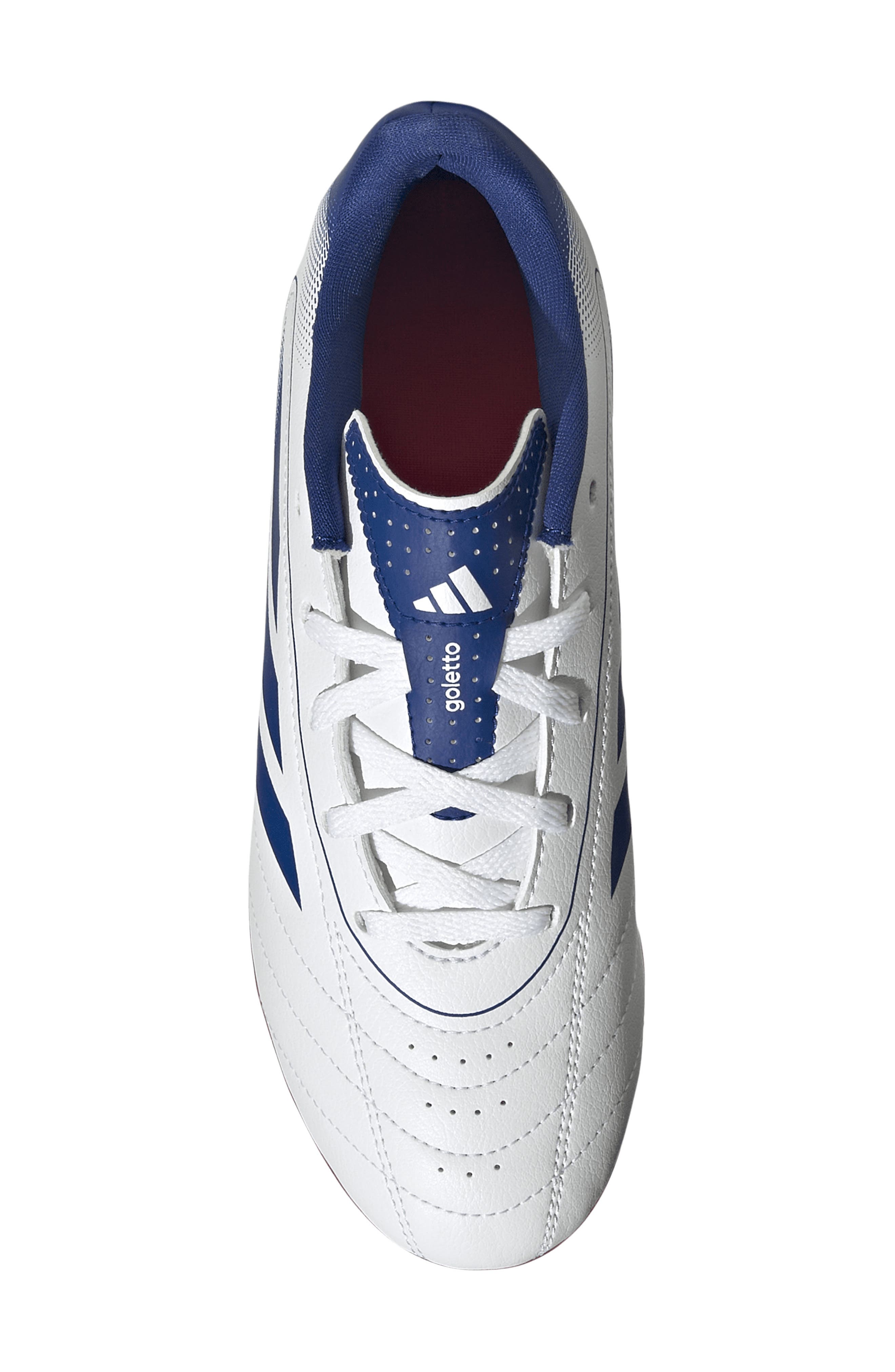 adidas Kids' Goletto IX Soccer Cleat, Alternate, color, White/ Royal Blue/ Scarlet