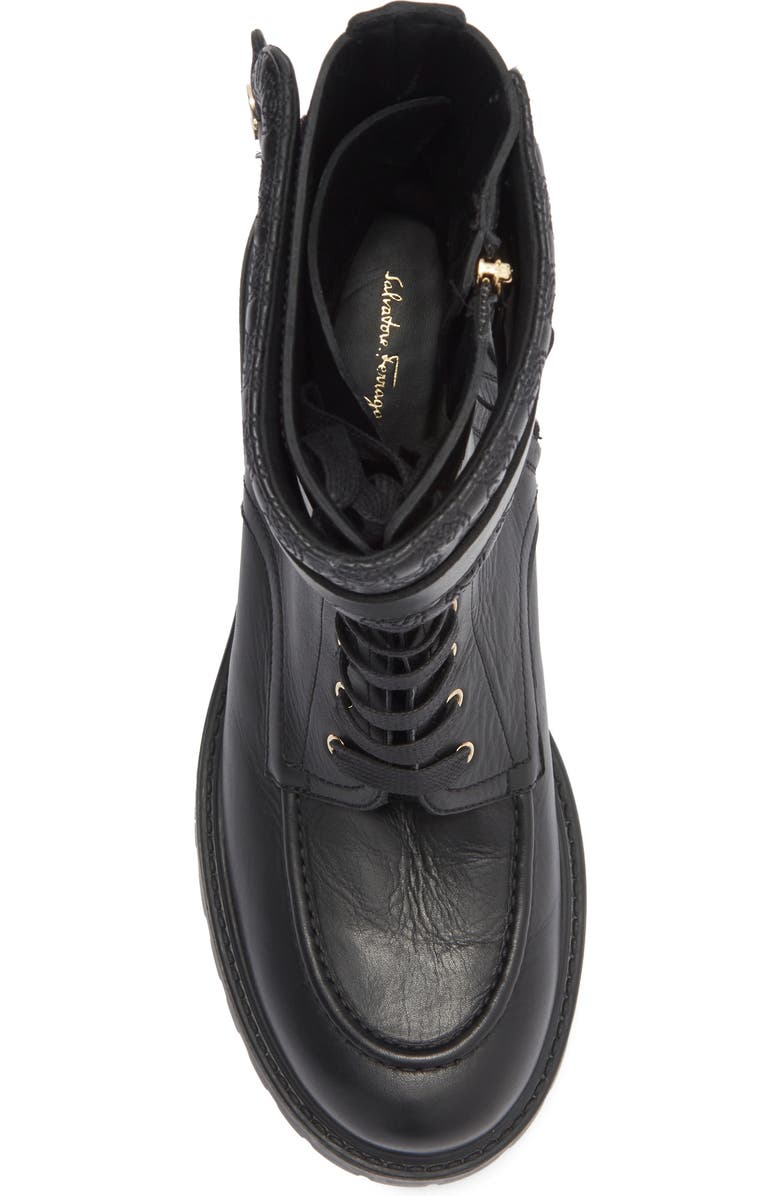 FERRAGAMO Shiraz Combat Boot, Alternate, color, Black