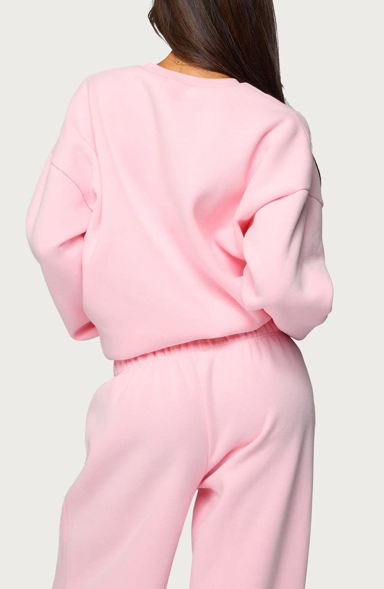 EDIKTED Love Logo Oversized Sweatshirt, Alternate, color, Light-Pink