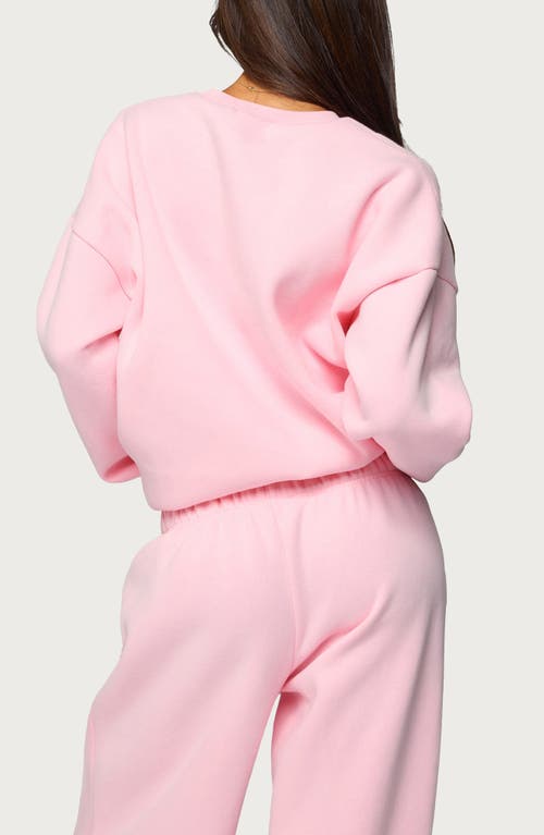 Edikted Love Logo Oversized Sweatshirt In Pink