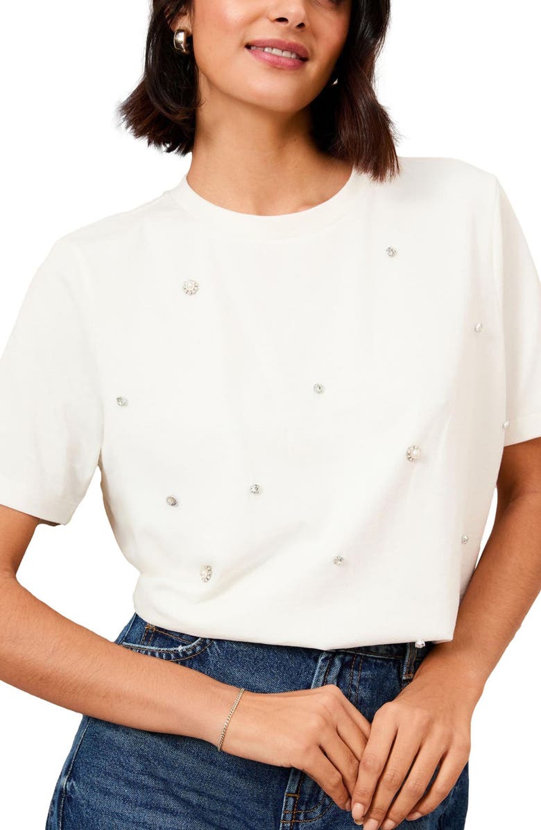 Friends Like These Embellished Cotton T-Shirt, Main, color,