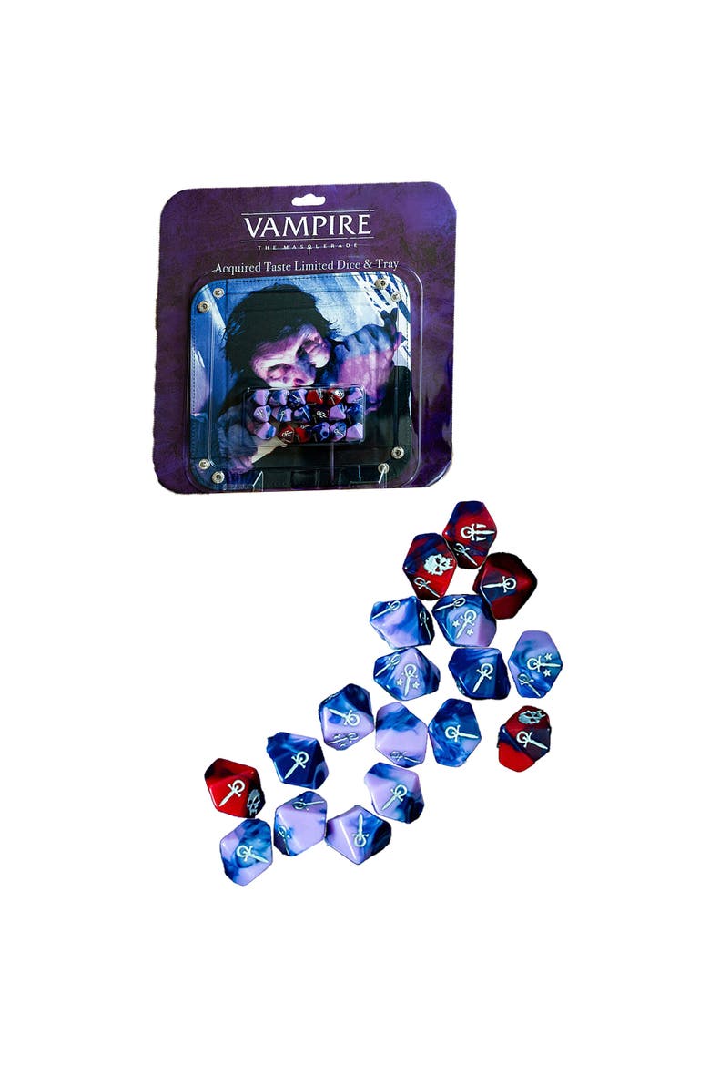 The Masquerade 5th Edition Acquired Taste Dice & Tray Pack, 18 Dice, Alternate, color, Multicolored