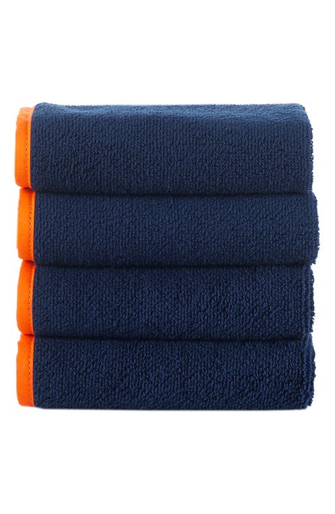 Four-Piece Contrast Frame Cotton Washcloth Set