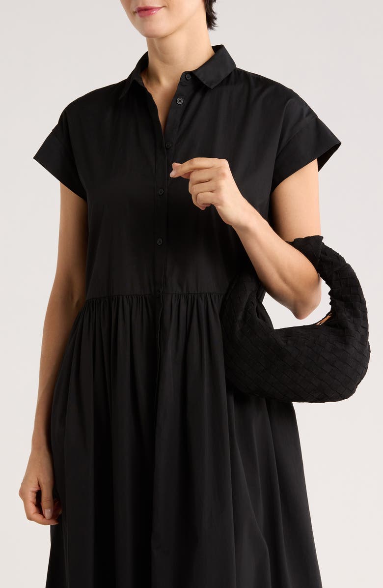 URBAN EXPRESSIONS HANDBAGS Woven Faux Suede Clutch, Alternate, color, Black