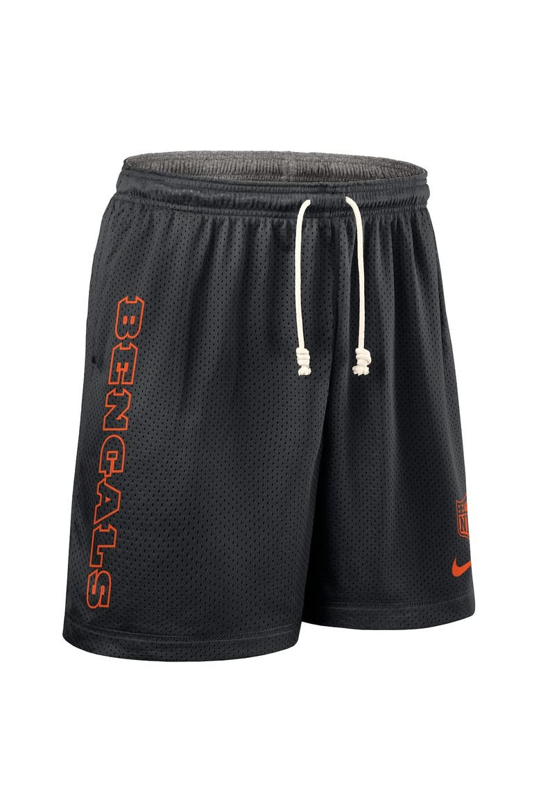 Men's Nike Black Cincinnati Bengals Sideline Reversible Performance Shorts, Alternate, color, Black