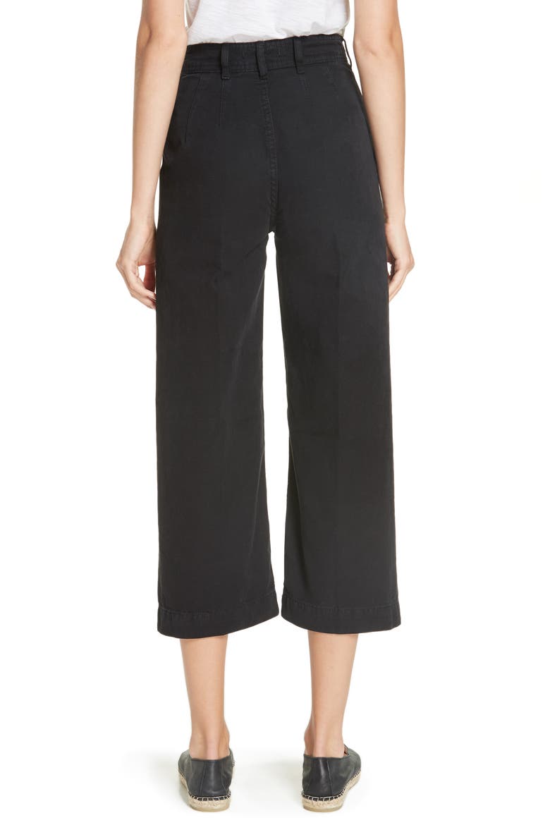 We the Free by Free People Patti Crop Cotton Pants, Alternate, color, BLACK