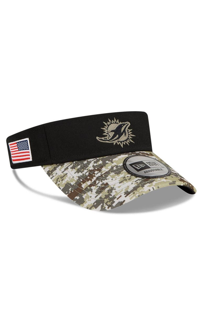 New Era Men's New Era Black/Camo Miami Dolphins 2021 Salute To Service Visor, Main, color, Black