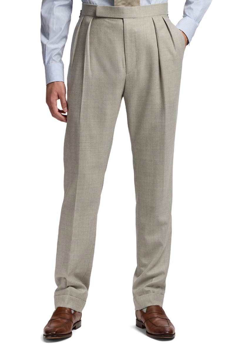 Double Breasted Worsted Flannel Suit, Alternate, color, GREY