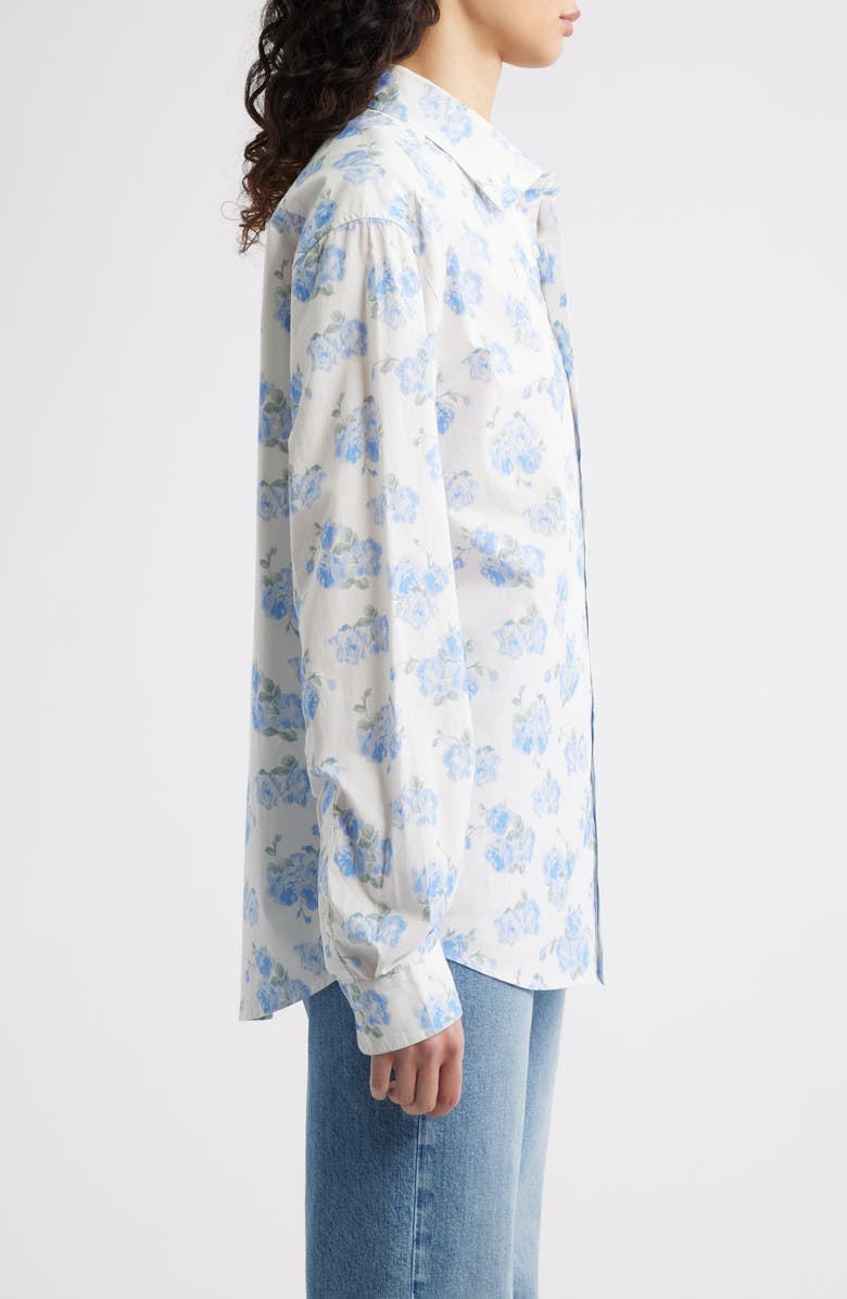 LoveShackFancy Hudley Cotton Shirt, Alternate, color, Blue Marina