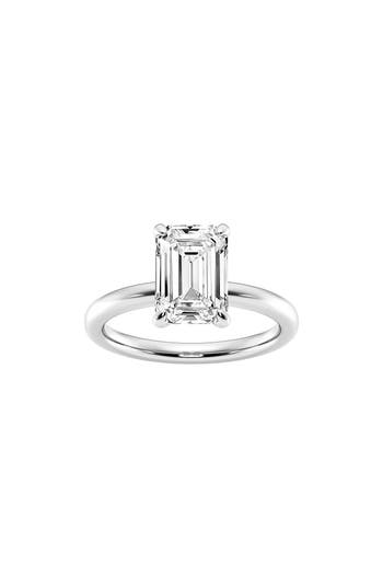 Badgley Mischka Emerald Cut Lab Created Diamond Engagement Ring In White