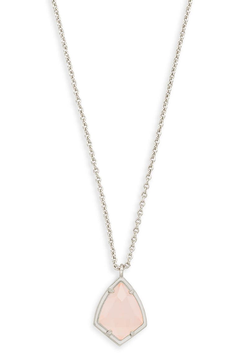 'Cory' Semiprecious Stone Pendant Necklace, Alternate, color, ROSE QUARTZ/ SILVER