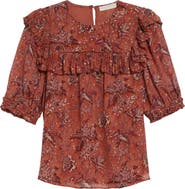 Ulla Johnson Jodie Puff Sleeve Floral Top