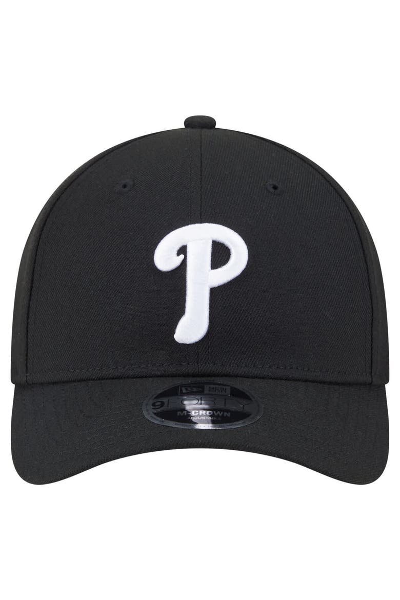 Men's New Era  Black Philadelphia Phillies Player Replica 9FORTY Adjustable Hat, Alternate, color, Black