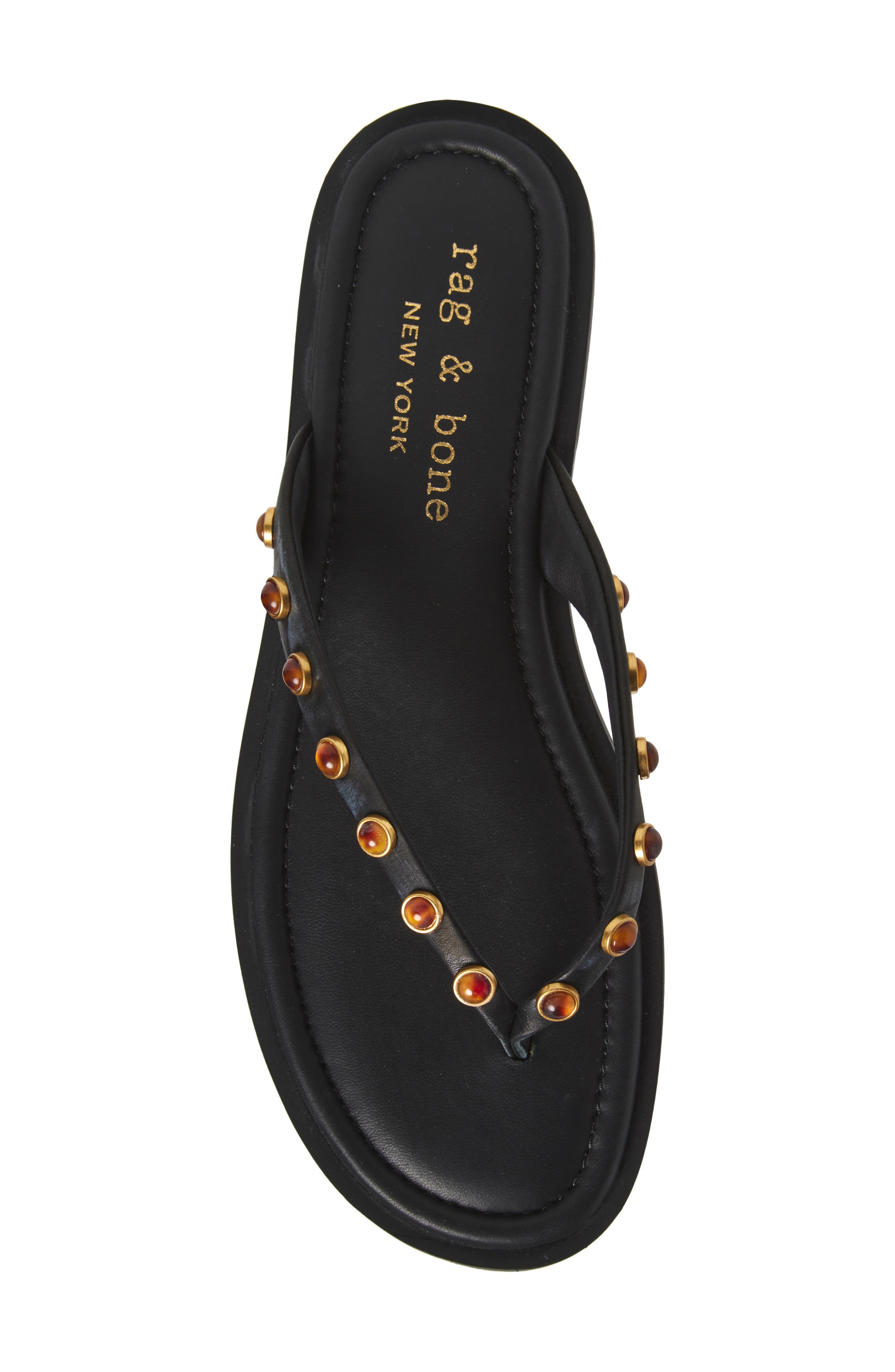 rag & bone Cabochon Gia Flip Flop, Alternate, color, Black