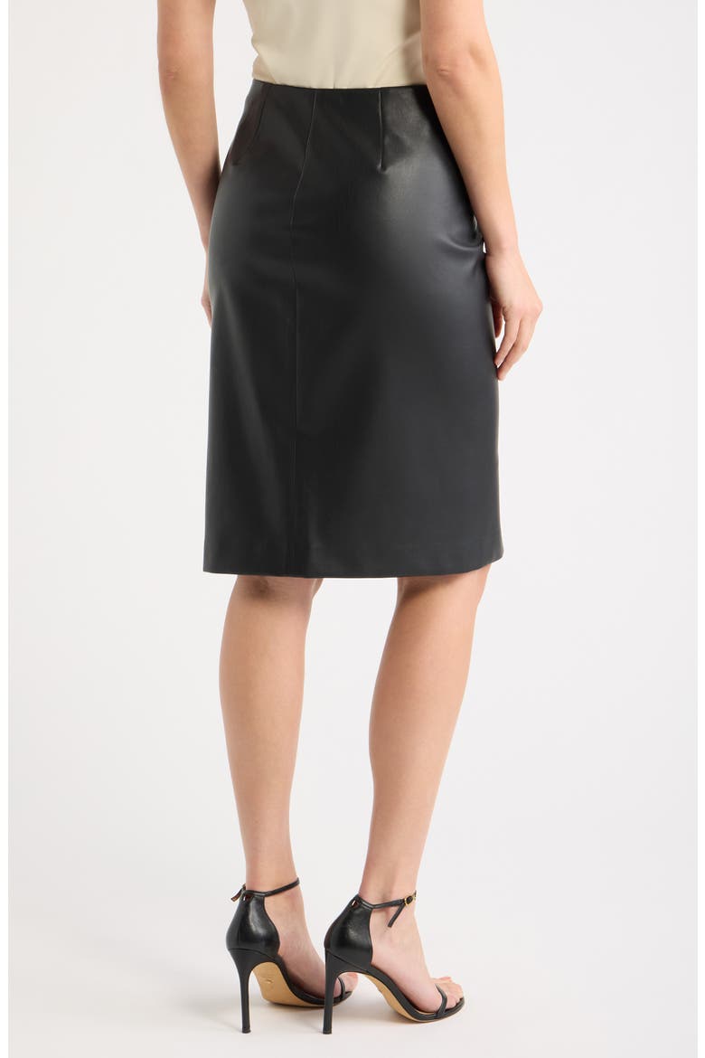 Faux Leather Pencil Skirt, Alternate, color, BLACK