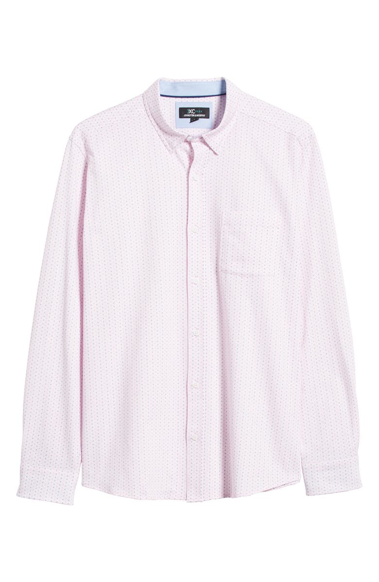 Johnston & Murphy XCFlex Dot Print Button-Up Shirt, Alternate, color, 