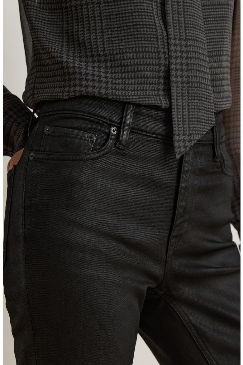 Coated Bootcut Jeans, Alternate, color, BLACK