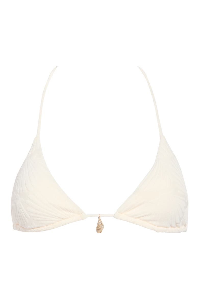Palm Triangle Bikini Top, Alternate, color, GARDENIA SEASHELL