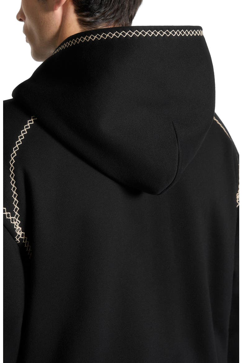 Ivan Whipstitch Raglan Effect Zip Hoodie, Alternate, color, Black
