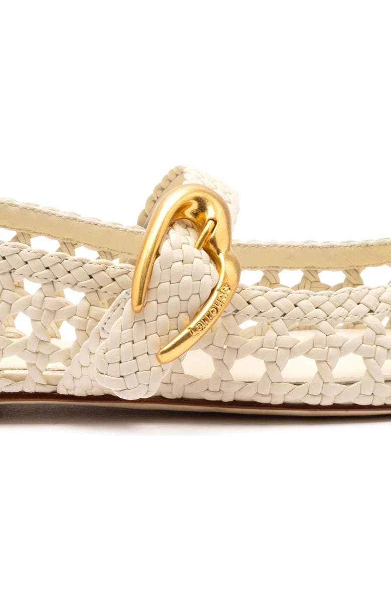 Larroudé Verona Macrame Ballet Flat, Alternate, color, Ivory