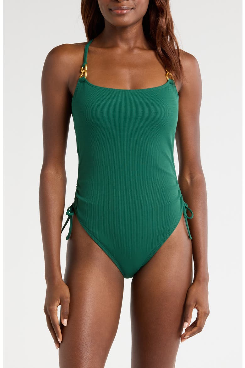 Mio Float Underwire One-Piece Swimsuit, Main, color, PALMA