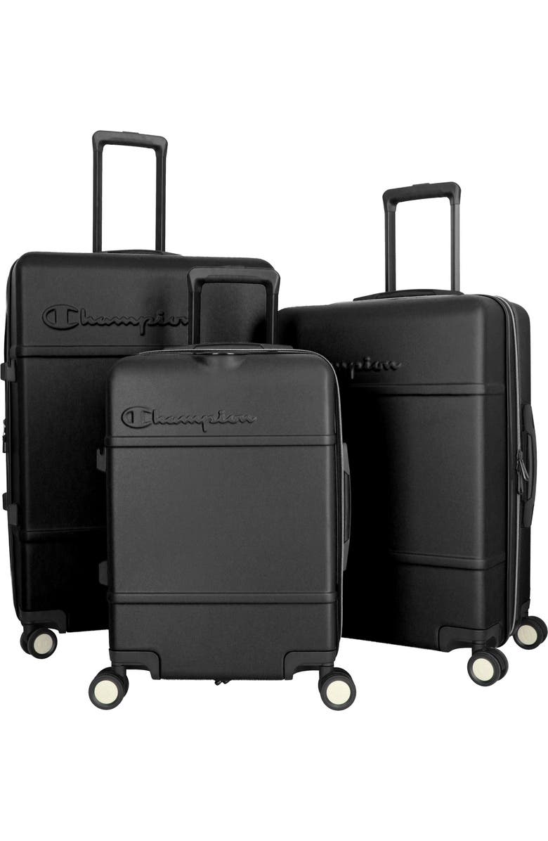 Champion Journey 3-Piece Hardside Luggage Set, Alternate, color, True Black