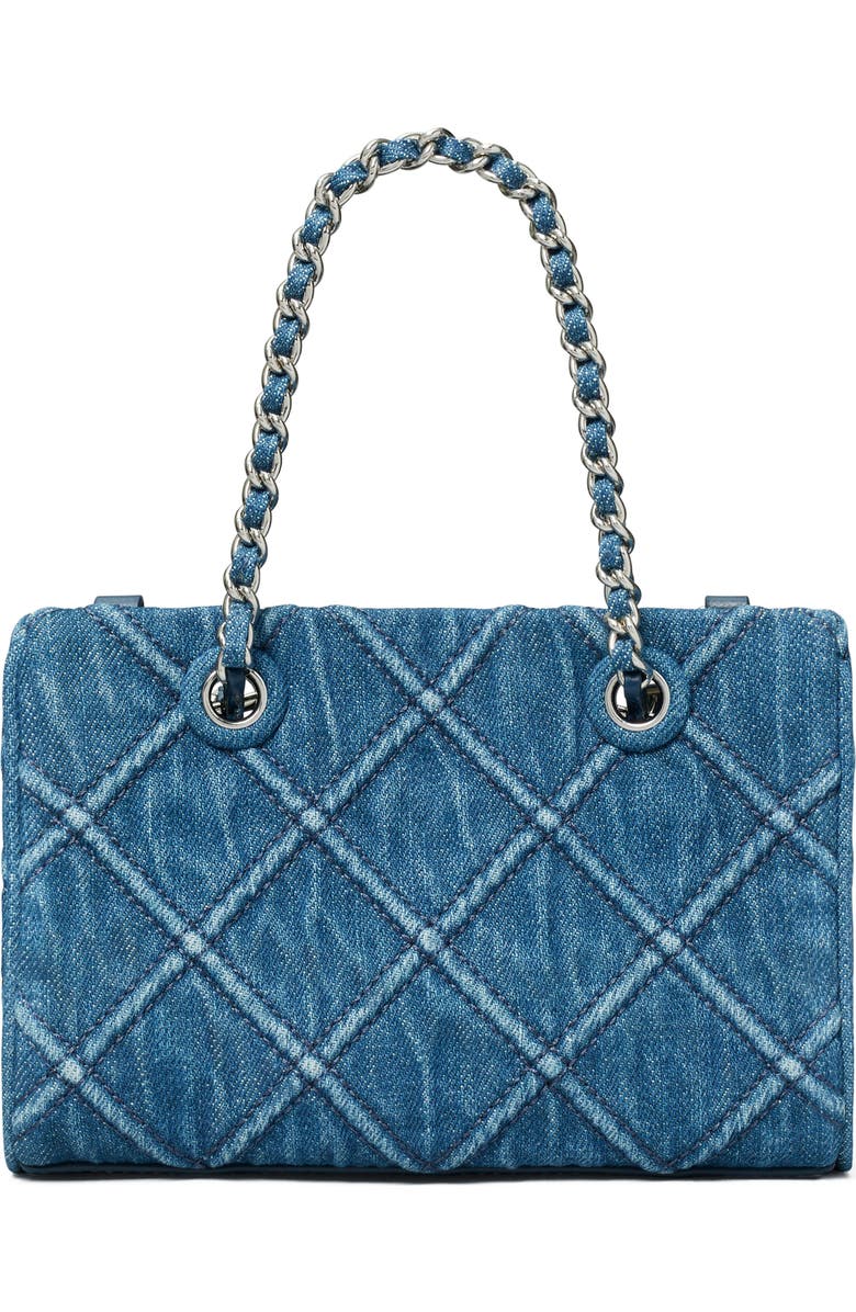 Tory Burch Mini Fleming Denim Tote, Alternate, color,