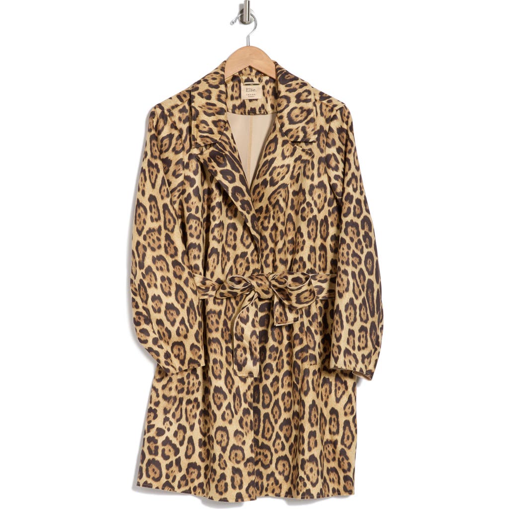 T TAHARI T TAHARI LEOPARD FAUX SUEDE COAT