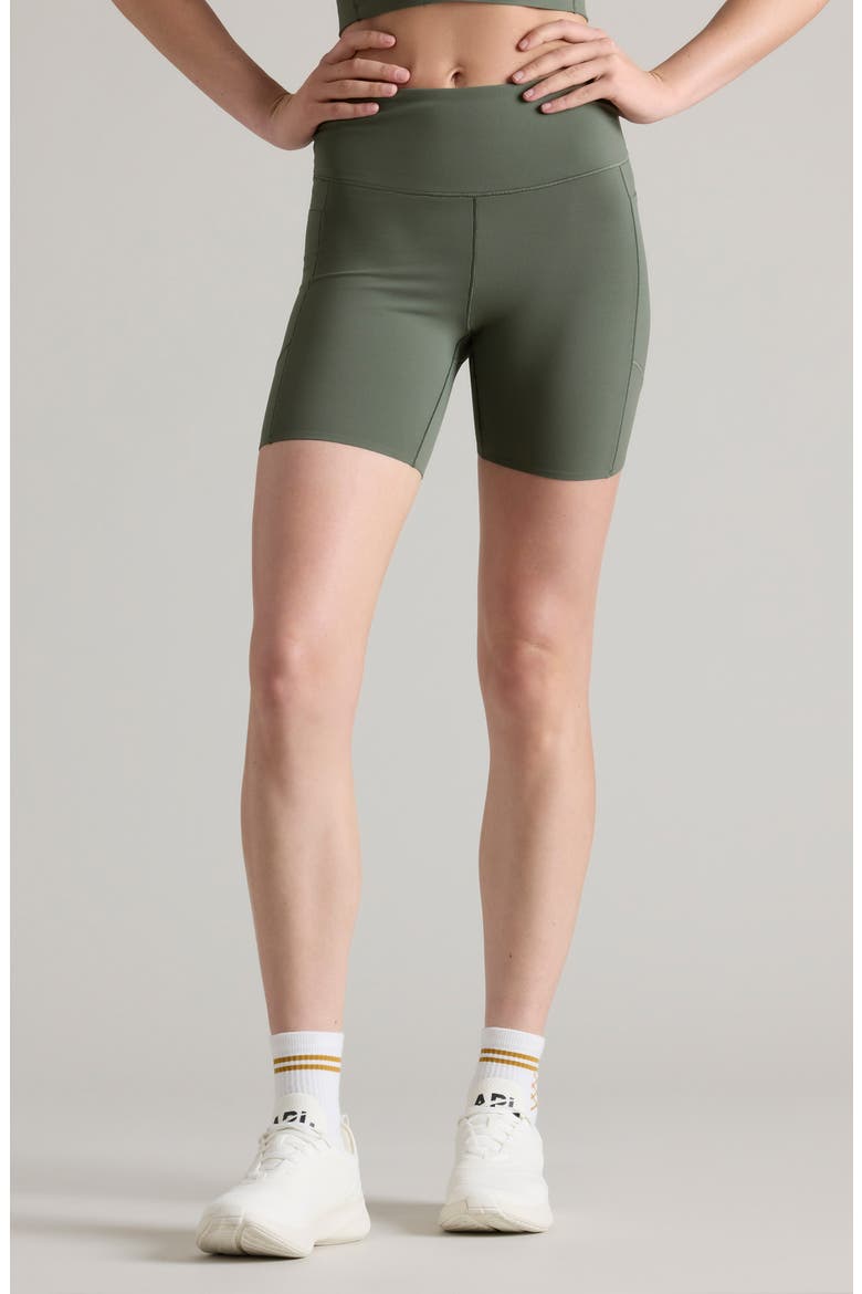 Revive Pocket Bike Shorts, Main, color, OLIVE SHADOW