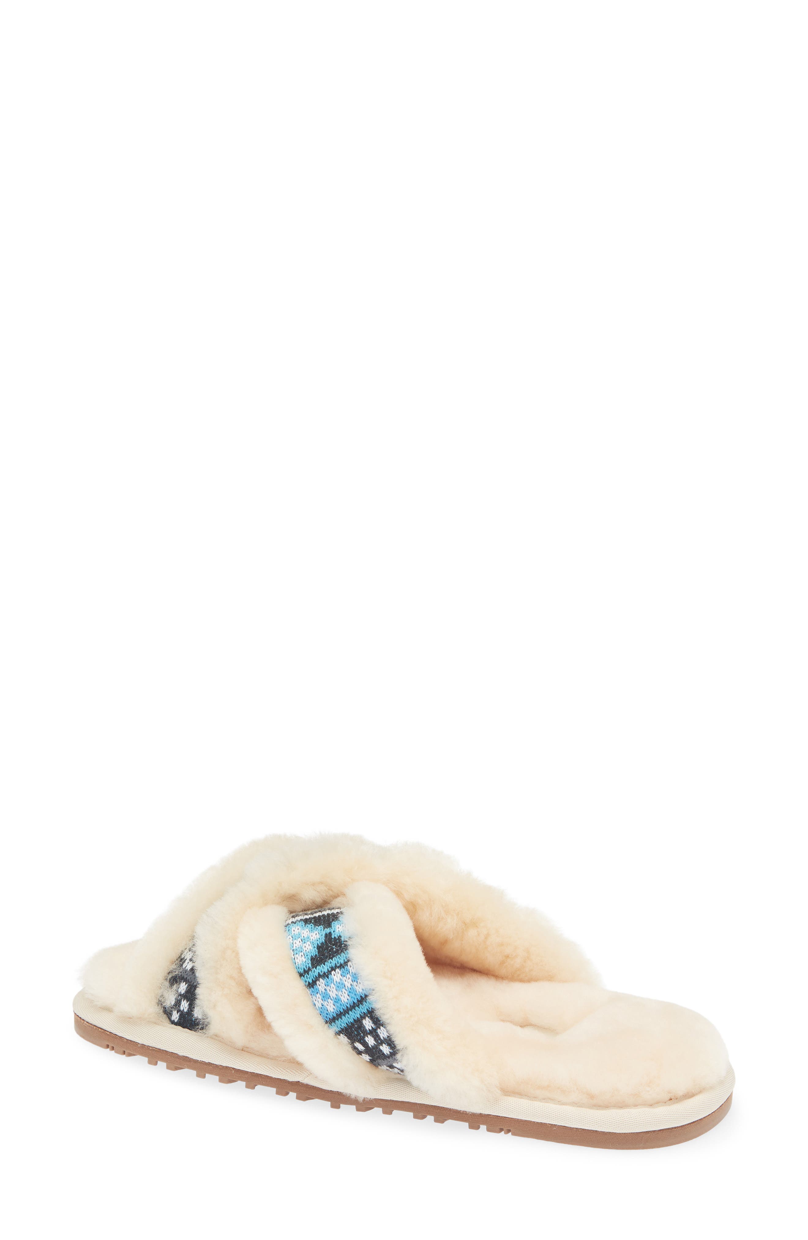 Eden Genuine Shearling Slipper, Alternate, color, TURQUOISE