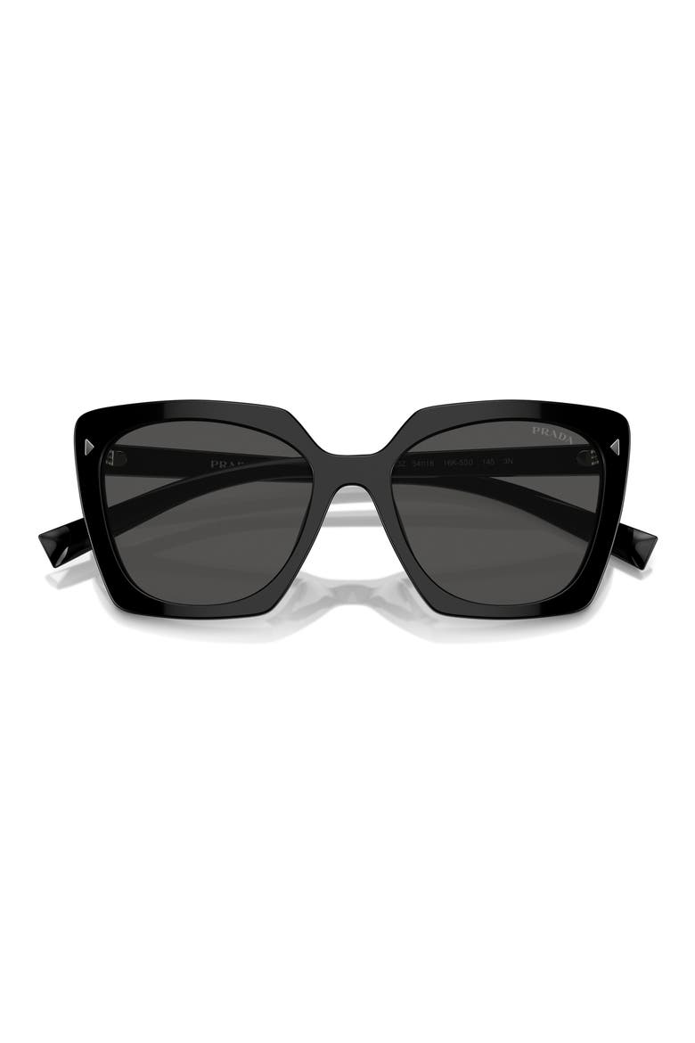 54mm Square Sunglasses, Alternate, color, BLACK