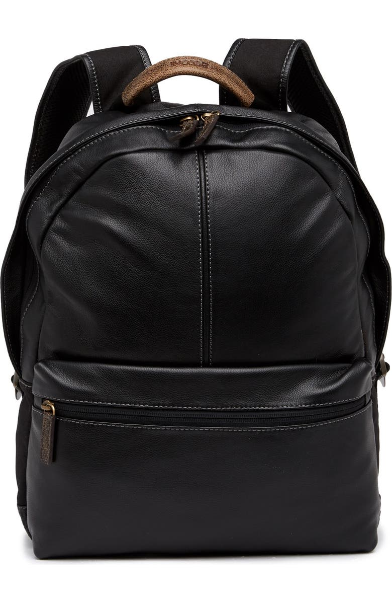 BOCONI Slim Profile Leather Backpack, Main, color,