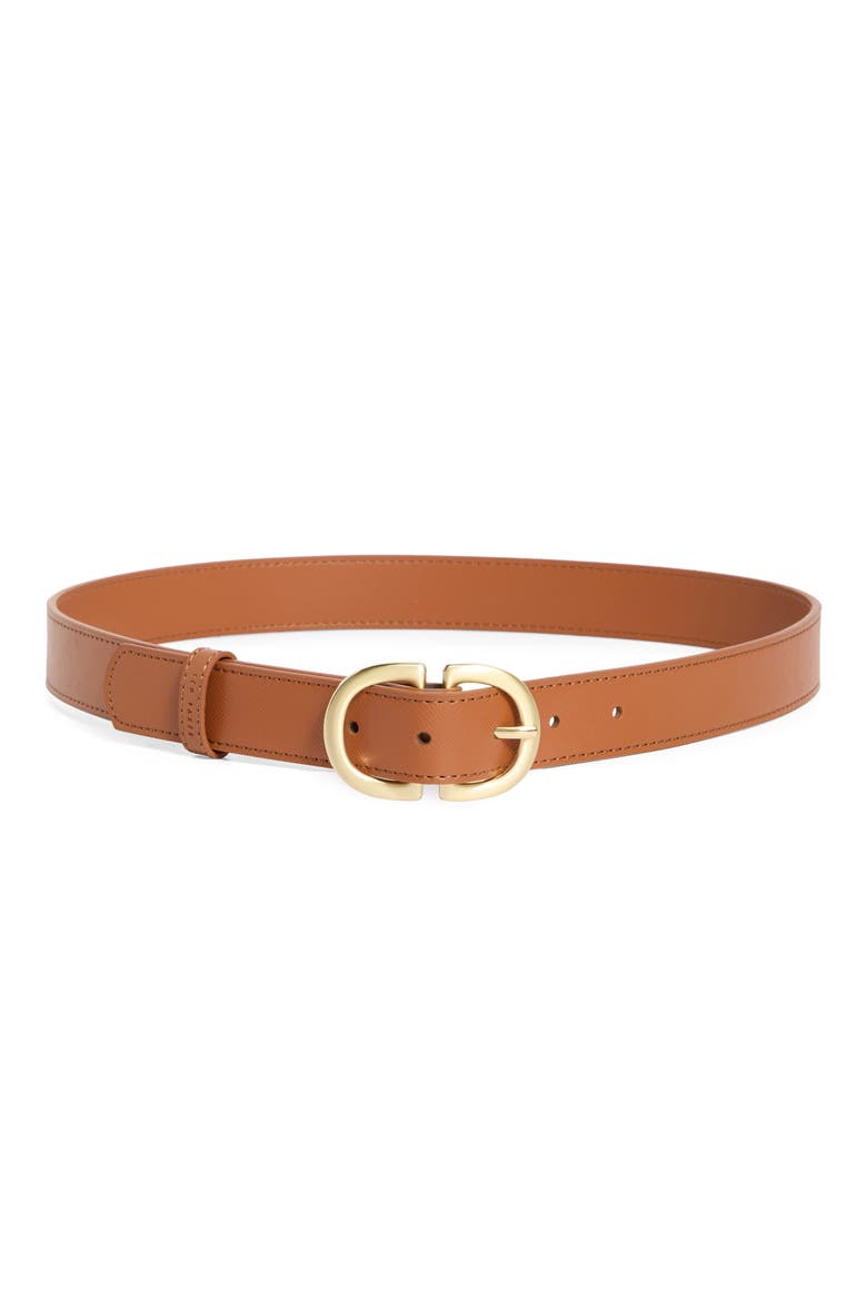 Leather Belt, Main, color, TAN